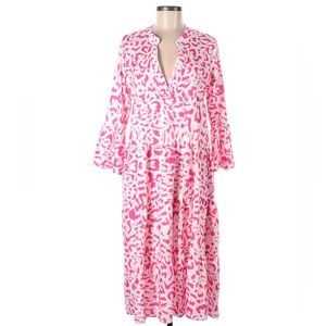 SundayUp Pink Animal Print Midi Dress